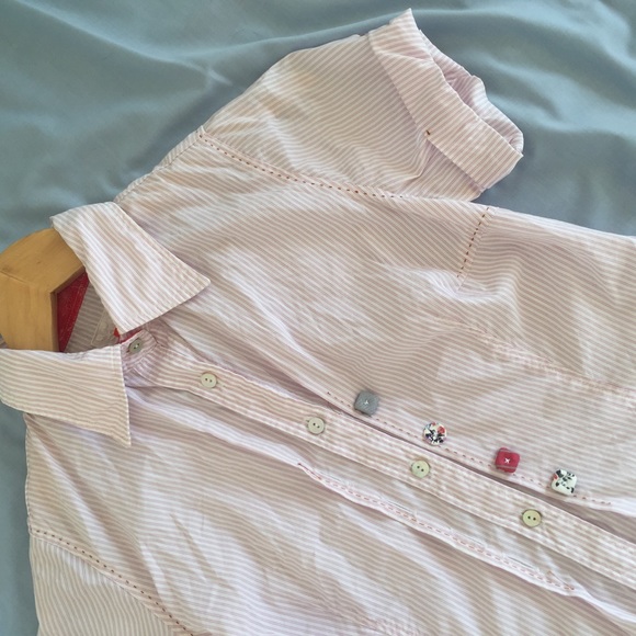Hugo Boss pink striped button up blouse size XS - Picture 1 of 8